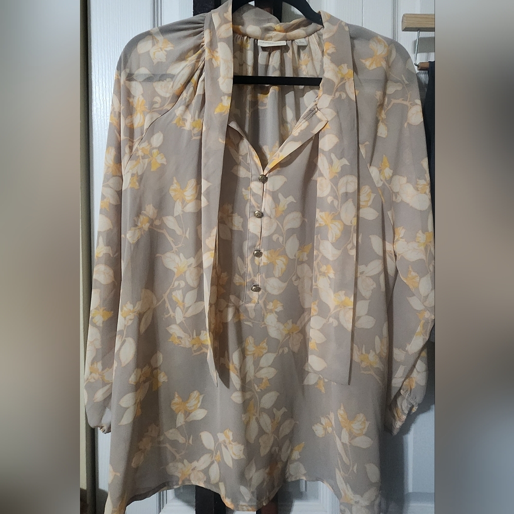 New York & Company Eva Mendes Collection Neck Tie Tunic | Size L